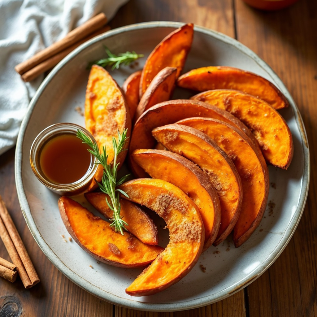 Cinnamon-Roasted Sweet Potato Wedges