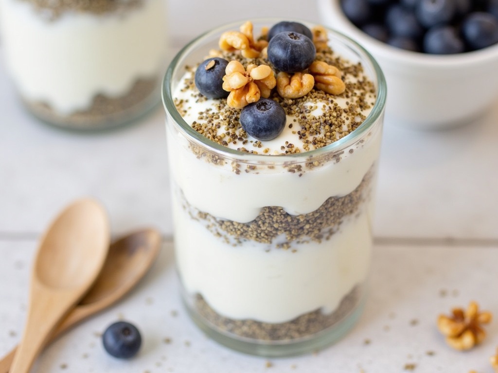 Greek Yogurt Parfait with Walnuts and Chia Seeds