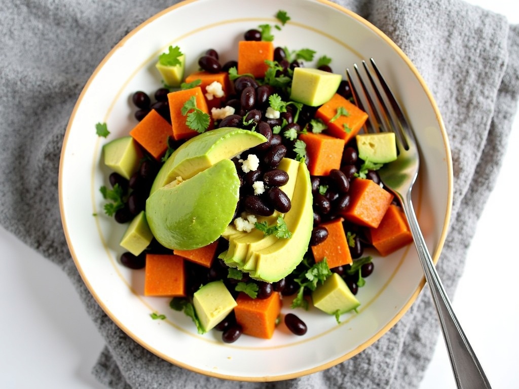 Sweet Potato and Avocado Hash with Black Beans